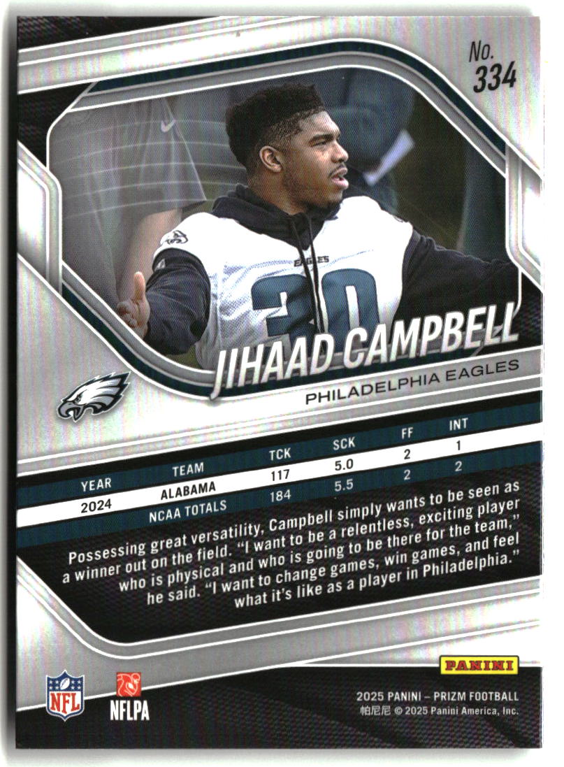 Jihaad Campbell 2025 Panini Prizm #334