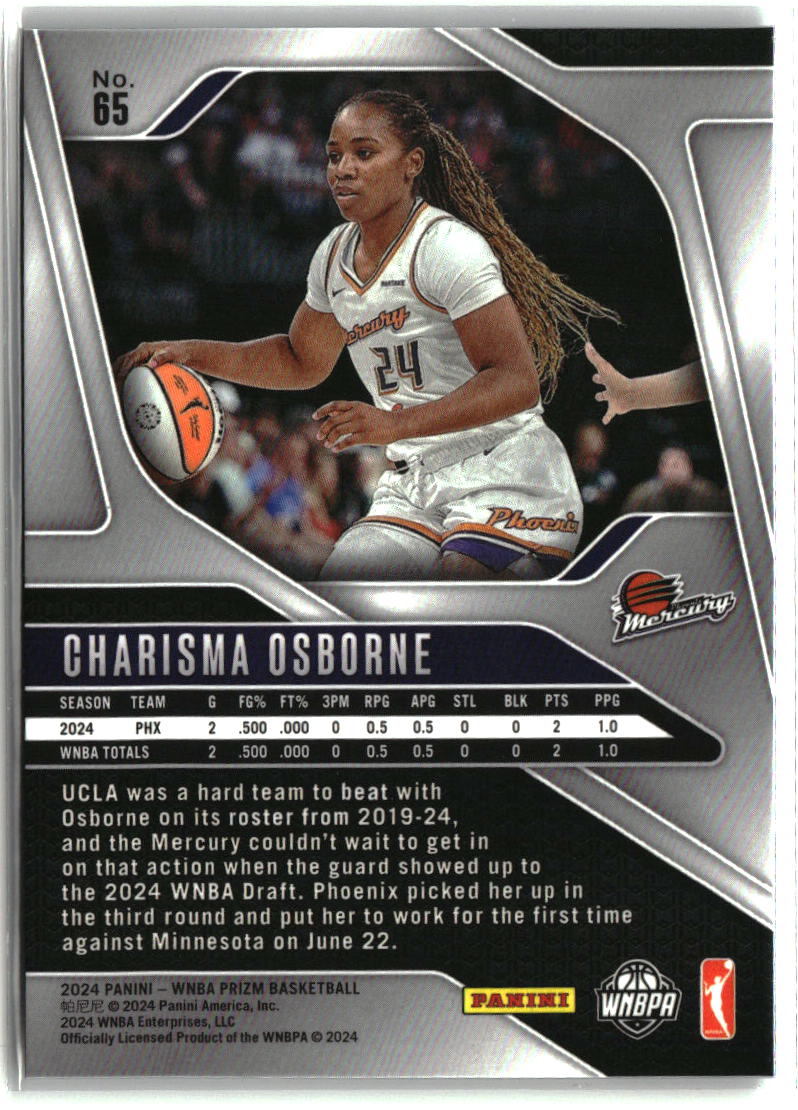 Charisma Osborne 2024 Panini Prizm WNBA #65