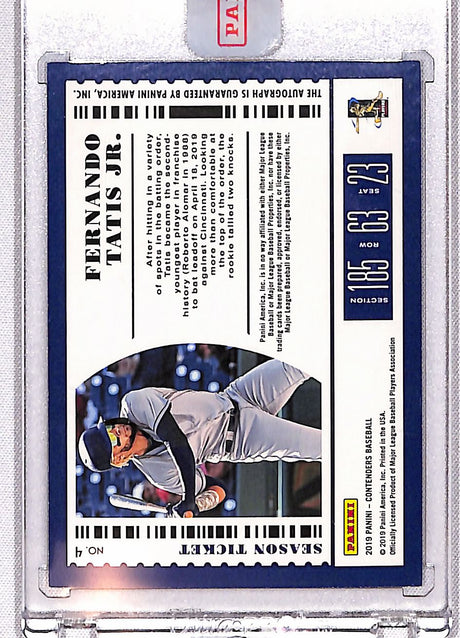 Fernando Tatis Jr. 2019 Chronicles Contenders Season Ticket Auto Red #4 #/50