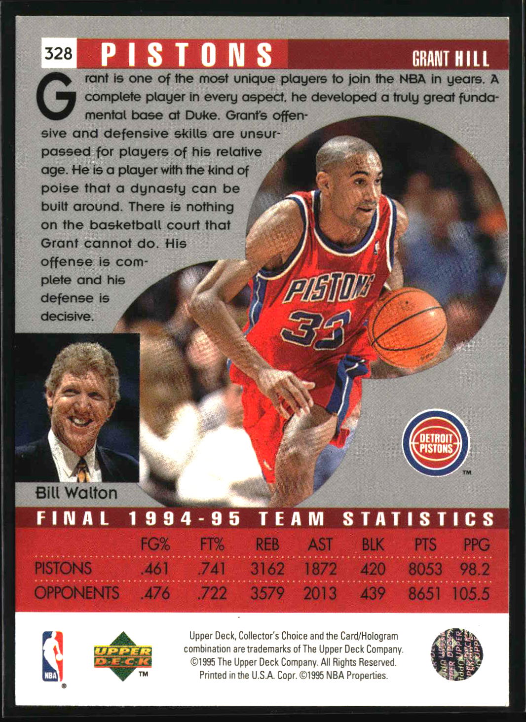 Grant Hill 1995-96 Collector's Choice #328