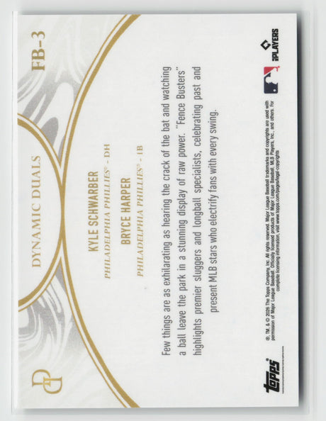 Kyle Schwarber / Bryce Harper 2026 Topps Dynamic Duals Fence Busters #FB-3