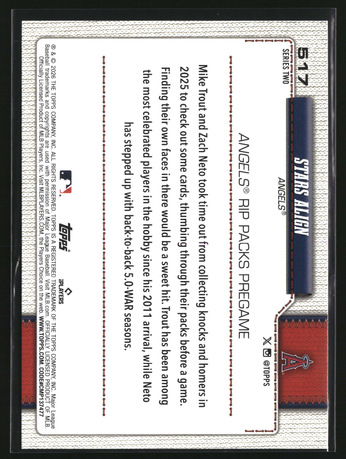 Stars Align (Mike Trout / Zach Neto) 2026 Topps #517