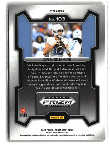 Drake Maye 2024 Panini Prizm Draft Picks Ruby Wave #103