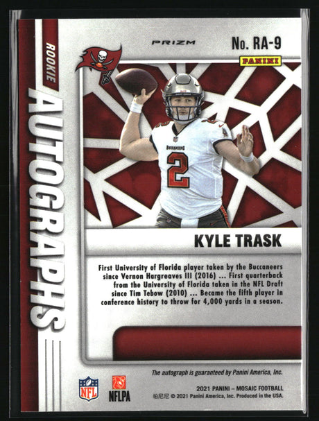 Kyle Trask 2021 Mosaic Rookie Autographs Choice Fusion Red and Yellow #RA-9