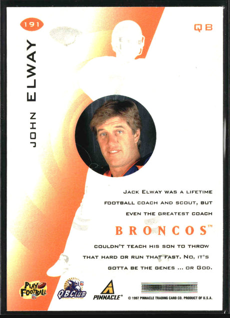 John Elway 1997 Pinnacle #191