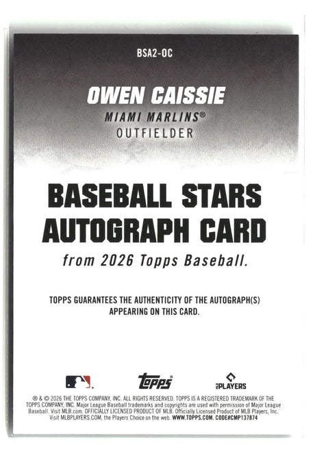 Owen Caissie 2026 Topps Baseball Stars Autographs (Series Two) #BSA2-OC
