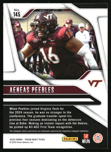 Aeneas Peebles 2025 Panini Prizm Draft Picks #145