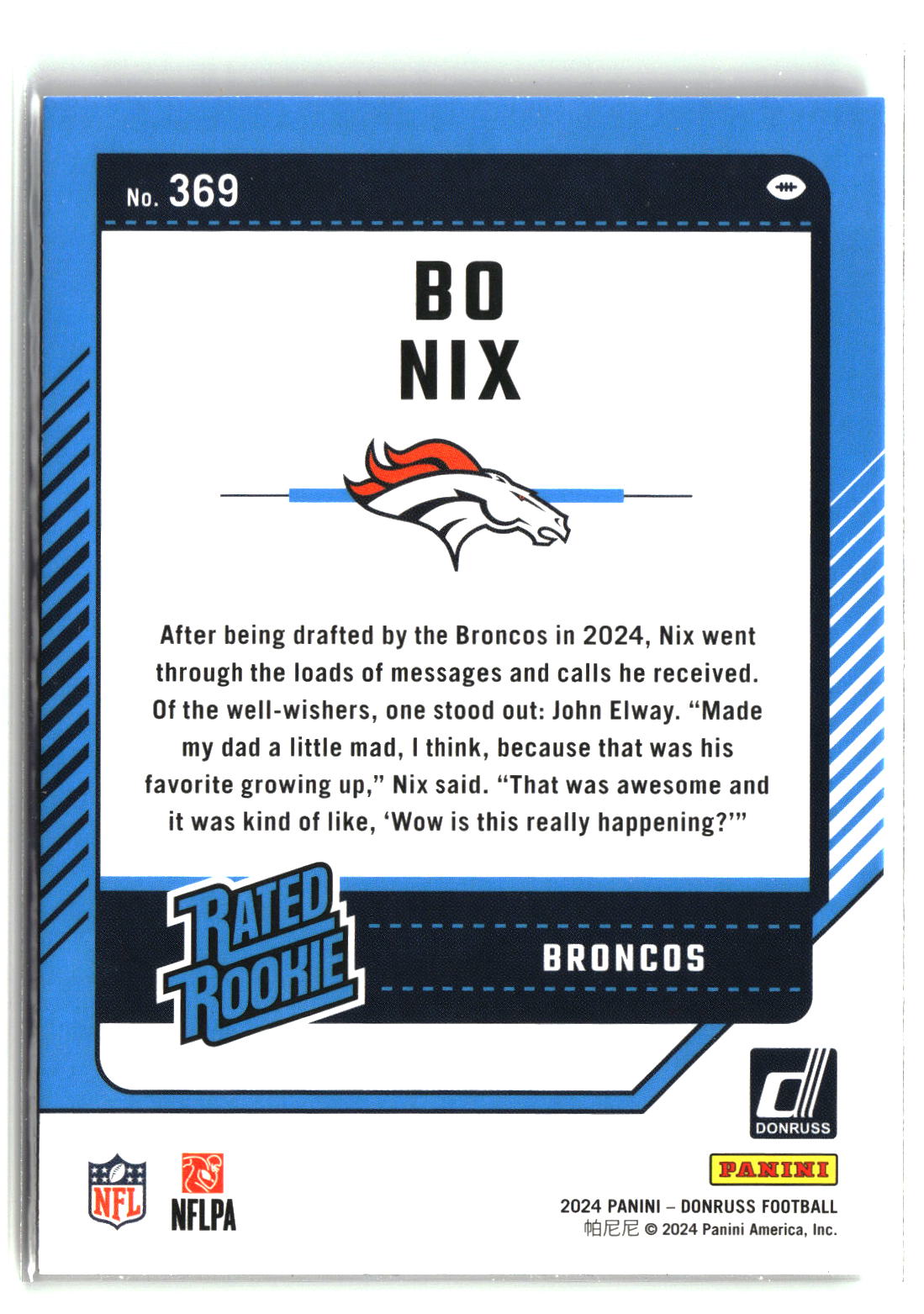 Bo Nix 2024 Donruss #369