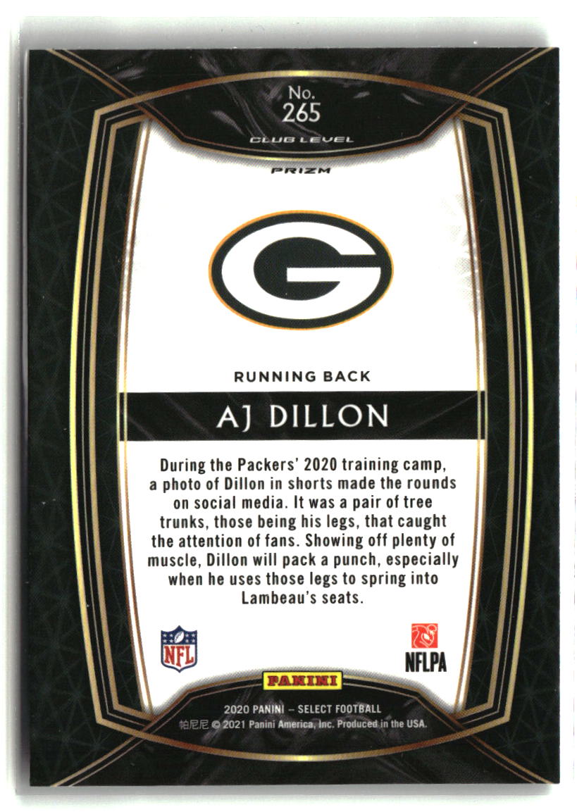 AJ Dillon 2020 Panini Select Silver Prizm #265