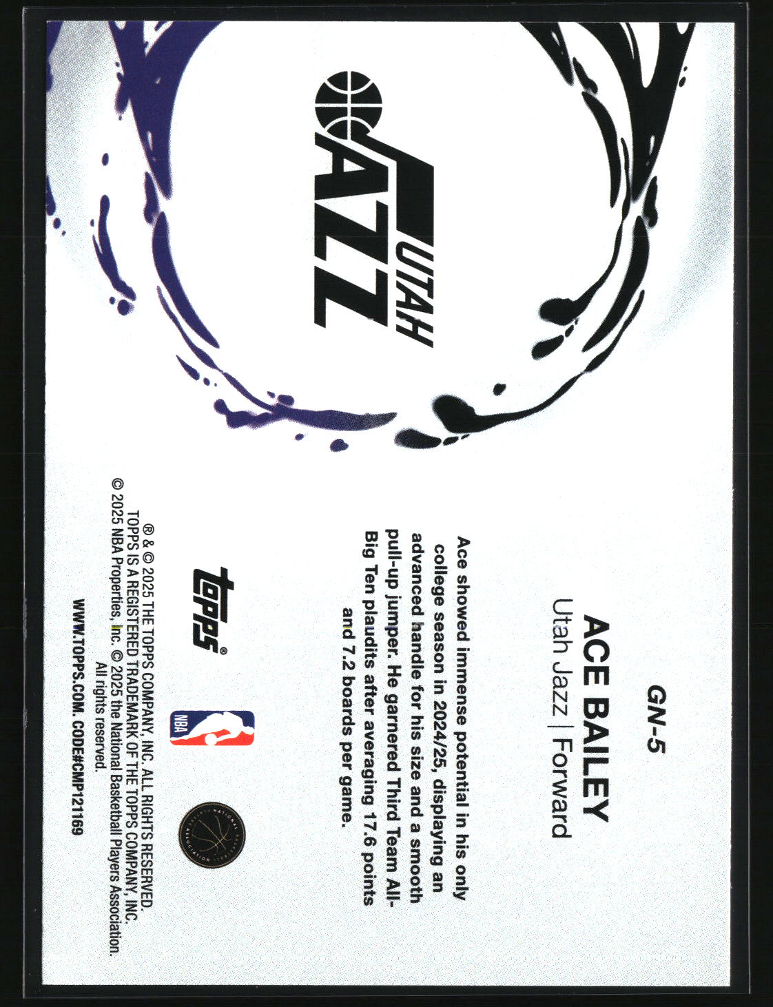 Ace Bailey 2025-26 Topps Generation Now #GN-5
