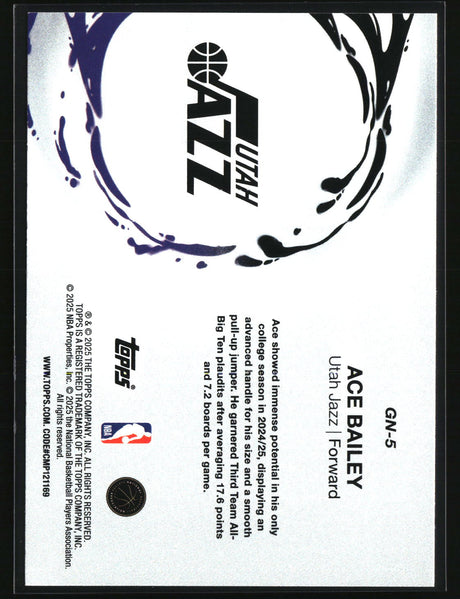 Ace Bailey 2025-26 Topps Generation Now #GN-5
