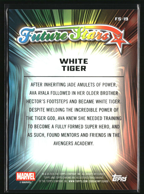 White Tiger 2026 Topps Chrome Marvel Comics Future Stars #FS-19
