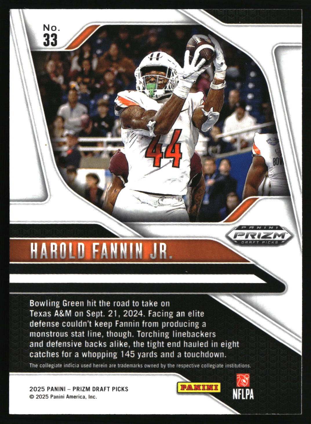 Harold Fannin Jr. 2025 Panini Prizm Draft Picks #33