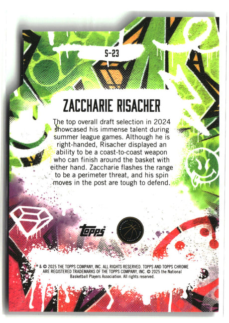 Zaccharie Risacher 2024-25 Finest Showstoppers Blue Refractor #S-23 #/150