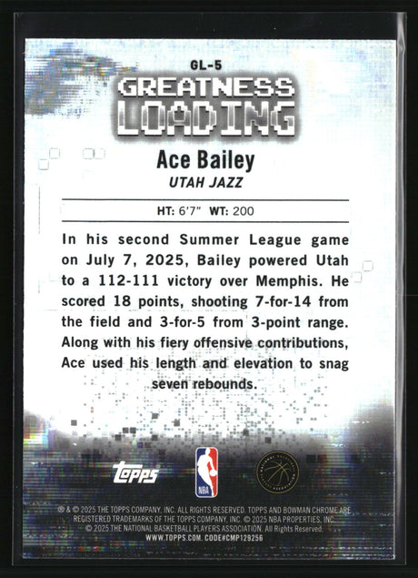 Ace Bailey 2025-26 Bowman Greatness Loading #GL-5