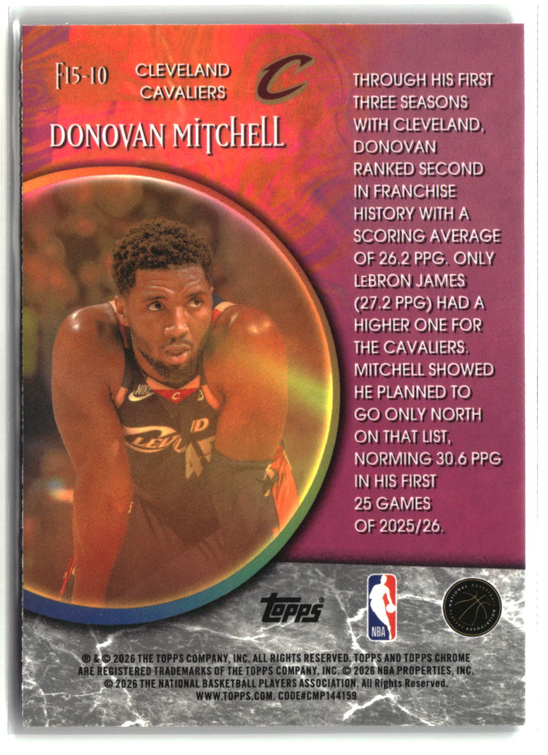 Donovan Mitchell 2025-26 Topps Chrome Update Fortune 15 #F15-10