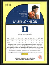 Jalen Johnson 2021 Panini Chronicles Draft Picks Red #63 #/149