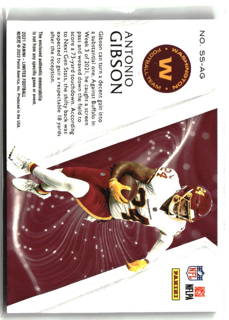 Antonio Gibson 2021 Limited Stadium Star Swatches Silver Spotlight #SS-AG #/75