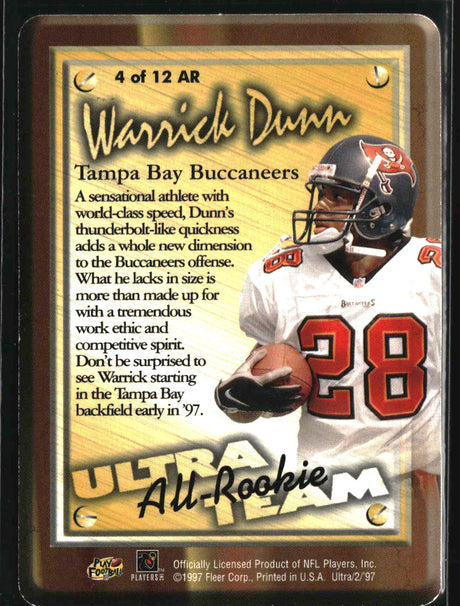 Warrick Dunn 1997 Ultra All-Rookie Team #4 AR