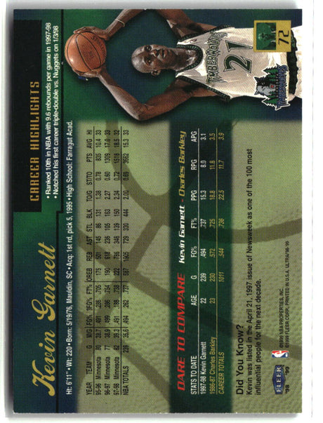 Kevin Garnett 1998-99 Ultra #72