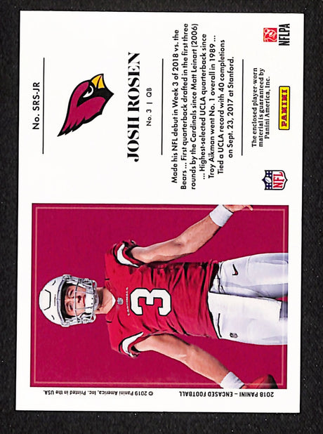 Josh Rosen 2018 Panini Encased Substantial Rookie Swatches #SRS-JR #/50