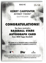 Kerry Carpenter 2024 Topps Baseball Stars Autographs Gold #BSA2-KC #/50