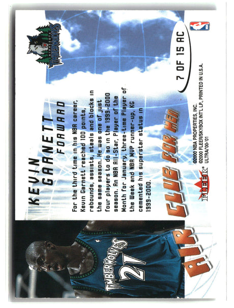Kevin Garnett 2000-01 Ultra Air Club for Men #7 AC