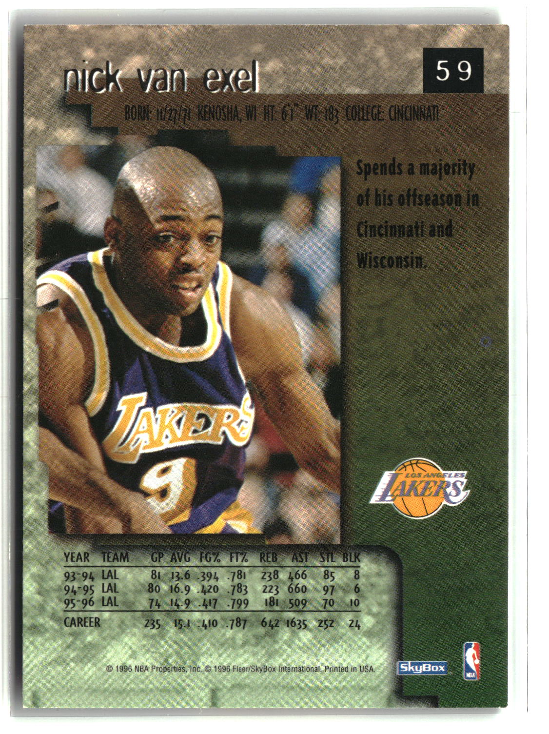 Nick Van Exel 1996-97 SkyBox Premium #59