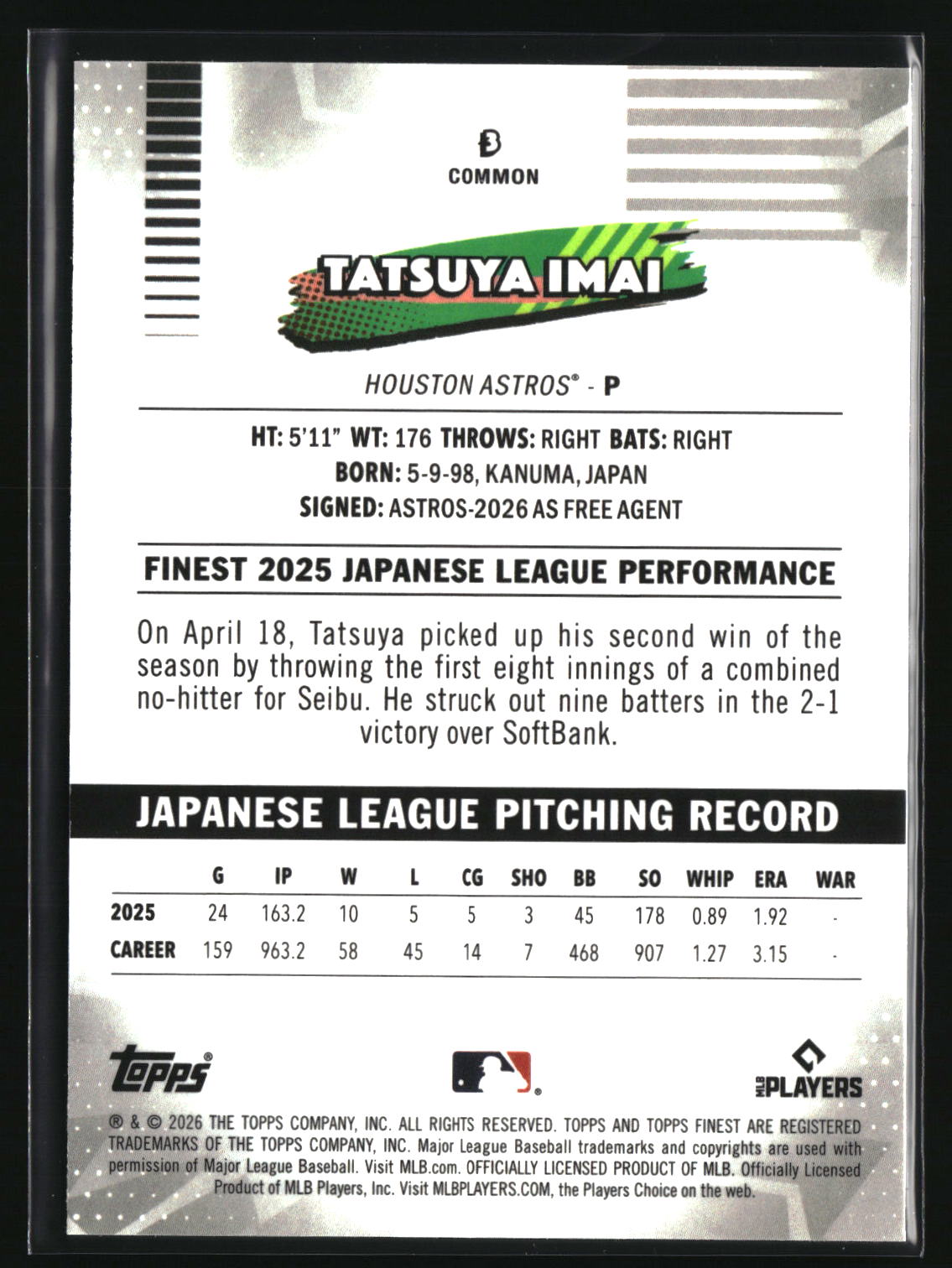 Tatsuya Imai 2026 Finest #3