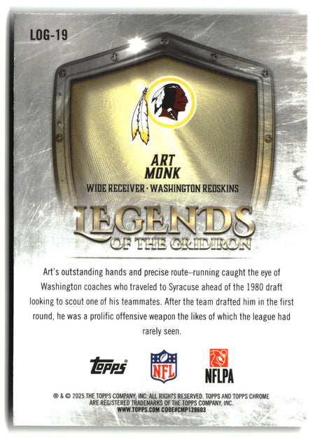 Art Monk 2025 Topps Chrome Legends of the Gridiron #LOG-19