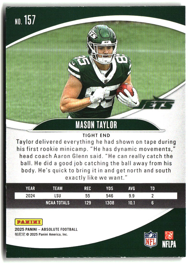 Mason Taylor 2025 Panini Absolute Red #157