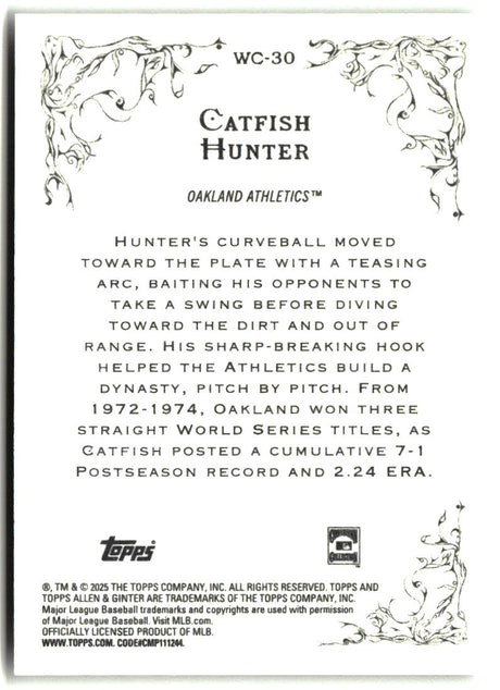 Catfish Hunter 2025 Topps Allen & Ginter Wicked Curves #WC-30