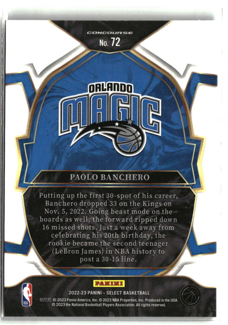 Paolo Banchero 2022-23 Panini Select Blue (Retail Base) #72