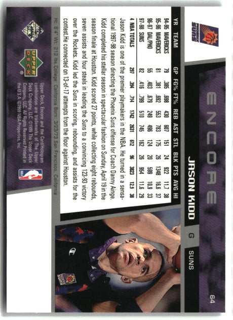 Jason Kidd 1998-99 Upper Deck Encore #64