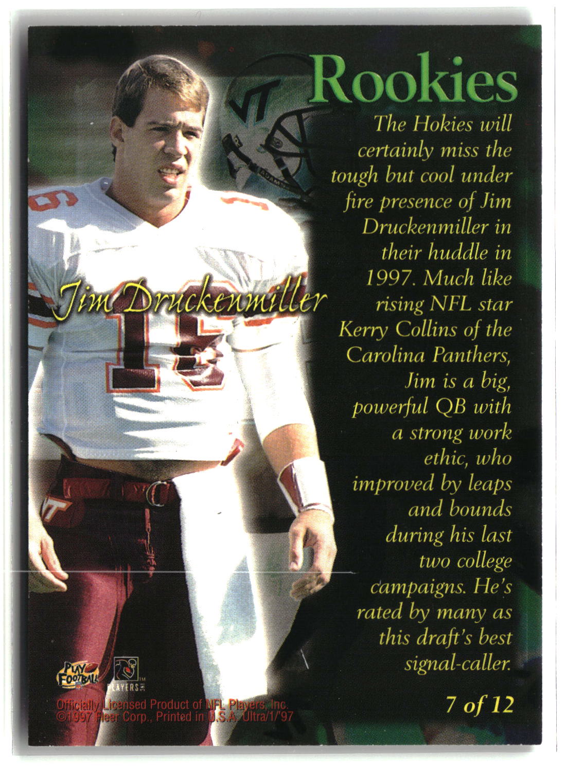 Jim Druckenmiller 1997 Ultra Rookies #7