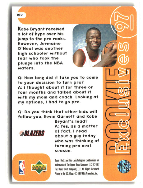 Jermaine O'Neal 1996-97 Upper Deck Rookie Exclusives #R19