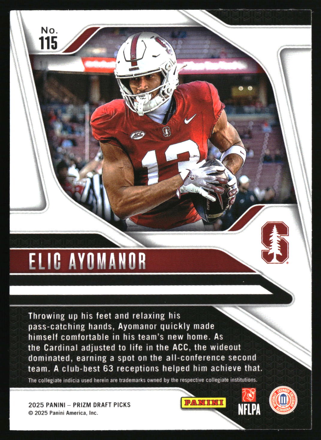 Elic Ayomanor 2025 Panini Prizm Draft Picks #115