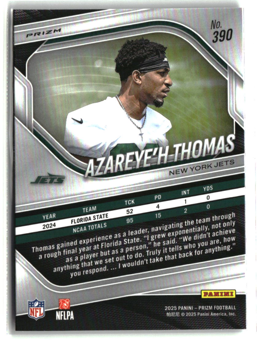 Azareye'h Thomas 2025 Panini Prizm Lazer #390