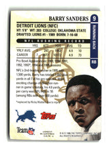 Barry Sanders 1996 Topps Gilt Edge #9