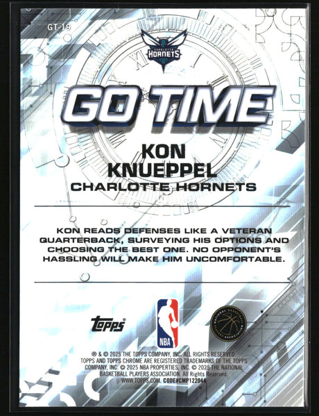 Kon Knueppel 2025-26 Topps Chrome Go Time RayWave Refractor #GT-19