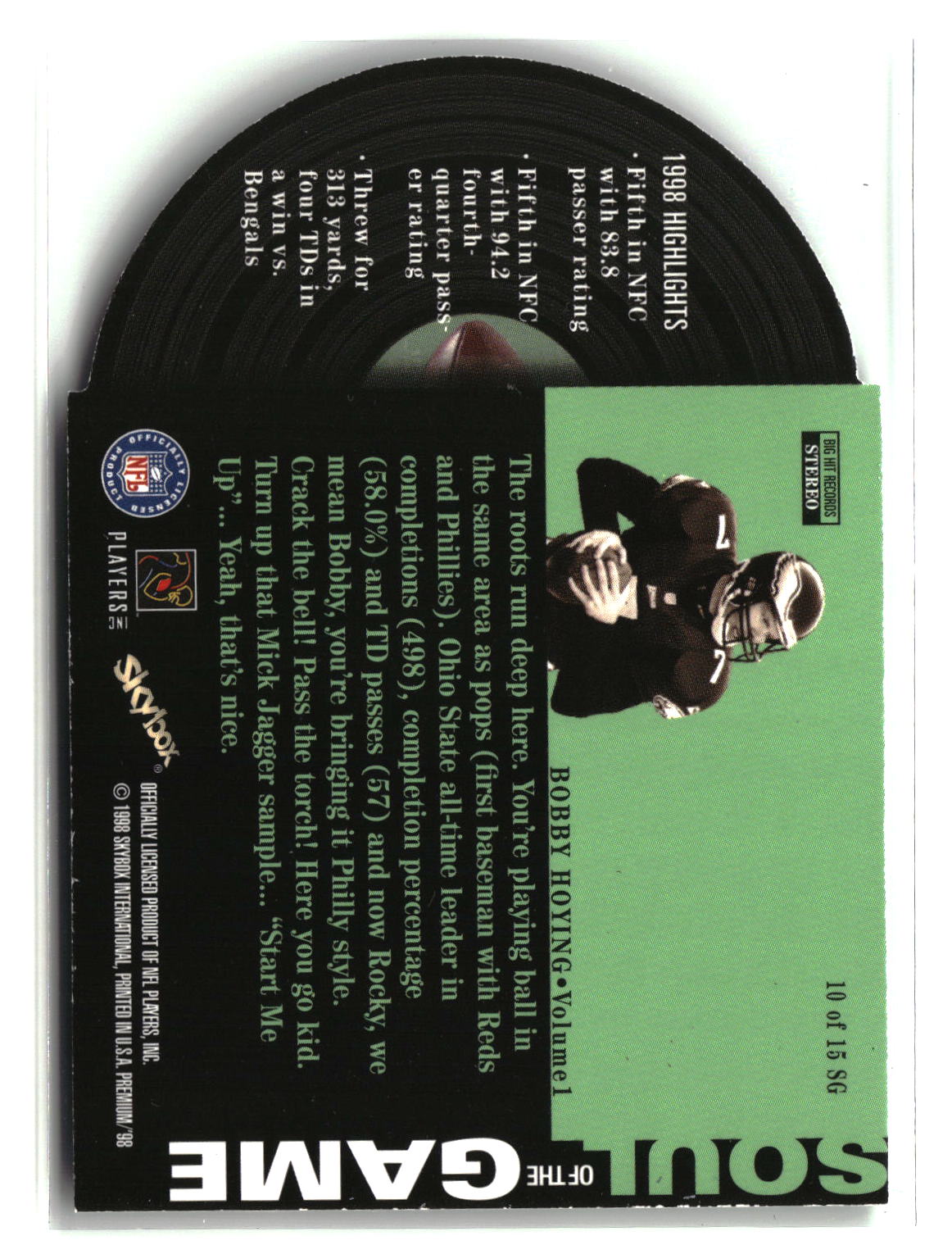 Bobby Hoying 1998 SkyBox Premium Soul of the Game #10 SG