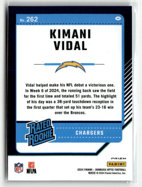 Kimani Vidal 2024 Donruss Optic Blue Glitter #262