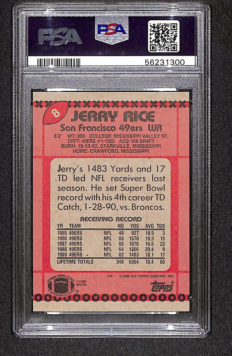 Jerry Rice 1990 Topps #8 PSA 8