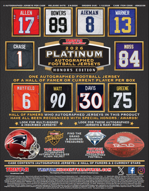 2026 TriStar Platinum Honors Edition Autographed Football Jersey Box