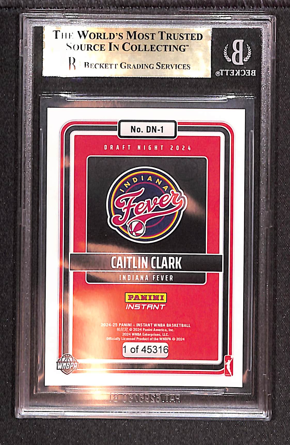 Caitlin Clark 2024 Panini Instant WNBA Draft Night DN1 /45316 BGS 10