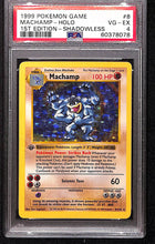 Load image into Gallery viewer, Machamp 1999 Pokemon Game #8 1st Edition Shadowless Holo PSA 4
