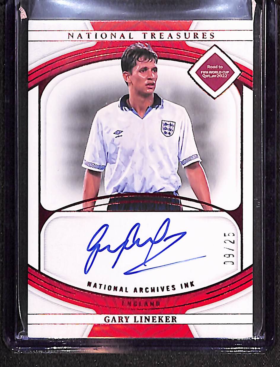 Gary Lineker 2022 National Treasures National Archives Ink Ruby #NI-GL 09/25