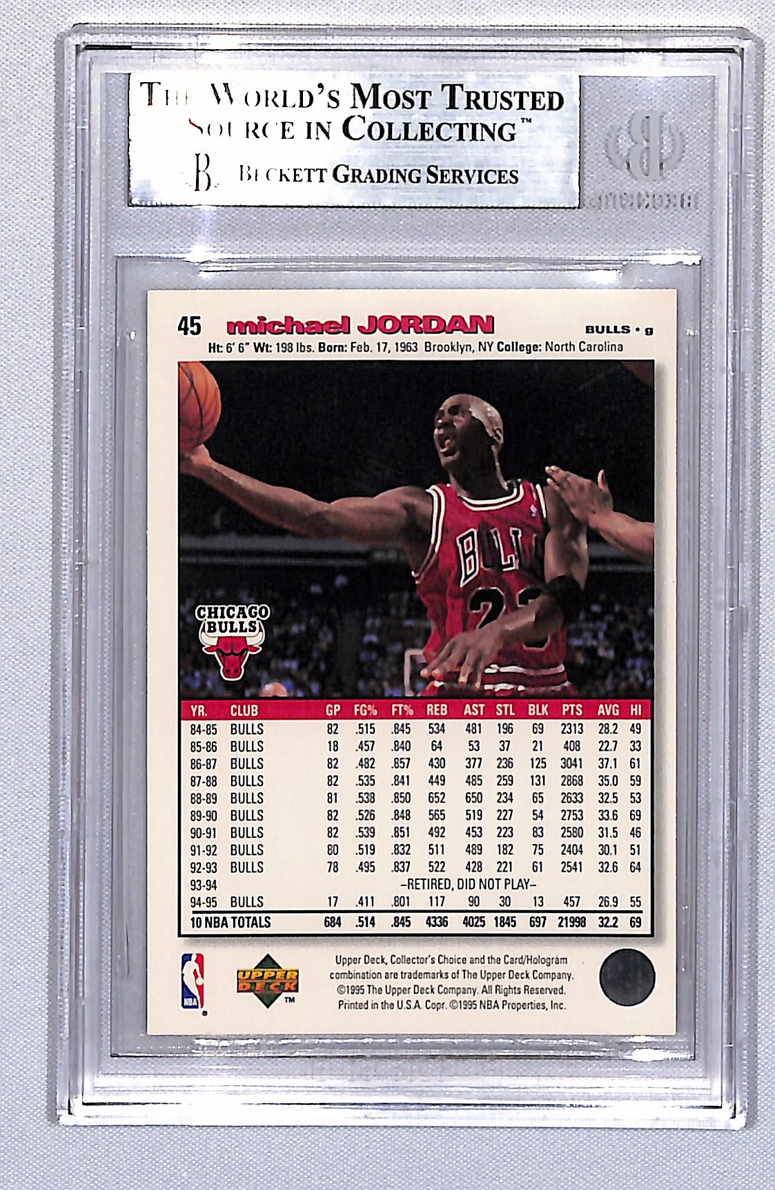 Michael Jordan 1995 Collector's Choice #45 BGS 9