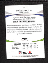 Load image into Gallery viewer, Russell Wilson 2012 Topps Prime #78
