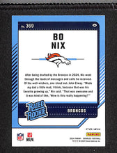 Load image into Gallery viewer, Bo Nix 2024 Panini Donruss Silver Prizm #369 Rated Rookie
